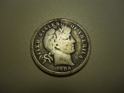 1906 BARBER DIME.   ***** Cover