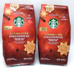 Paquete de 2 café molido Starbucks Gingerbread Ltd. Edición 11oz Edición Limitada - Imagen 1 de 6