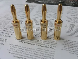 4x Cable de altavoz conector de audio de alta fidelidad Banana Plug chapado en oro - Imagen 1 de 1