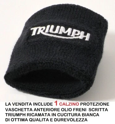 PRODOTTO COMMERCIALE CALZINO SERBATOIO OLIO FRENI TRIUMPH CALZA VASCHETTA ANTERIORE POLSINO NERO MOTO