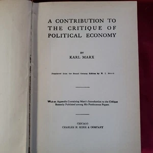 Critique of Political Economy, Karl Marx 1904~ Charles Kerr publisher - Picture 1 of 9