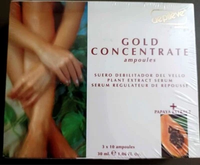 AMPOLLAS CONCENTRADAS DE ORO DEPILÉVE DESPUÉS DE LA DEPILACIÓN CON CERA INHIBIDOR DEL CRECIMIENTO DEL CABELLO 30 CT. Foto 1 de 3
