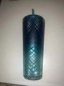 Starbucks 2023 Spring Teal Jeweled Green Blue Ombre Cold Cup Tumbler 24oz Venti - Picture 1 of 5