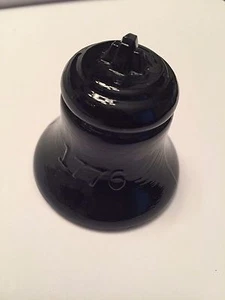 VINTAGE 1970'S DEGENHART ~GLASS BICENTENNIAL LIBERTY BELL ~DARK BLUE 1776 1976 - Picture 1 of 5