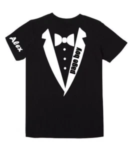 Personalised page boy wedding party kids black t-shirt pageboy - Picture 1 of 1