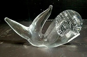 HANDGEFERTIGTE KLARE KRISTALL POTTWAL FIGUR BRIEFBESCHWERER 7" LANG - Bild 1 von 6