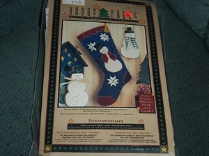 Hodge Podge Felt Stocking SNOWMAN 17" NIP - Picture 1 of 1