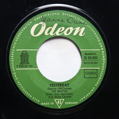 THE BEATLES - YESTERDAY / ACT NATURALLY - ROCK 45 GERMAN IMPORT - Image 1 of 2