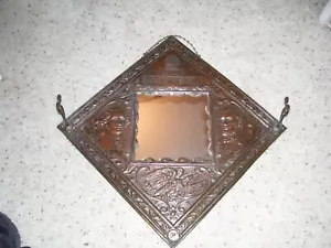 Antique Mirror Hat Rack George Washington Abraham Lincoln Capital copper wood - Picture 1 of 9