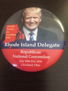 2016 Republican National Convention Rhode Island Delegate Button Donald Trump - Picture 1 of 2