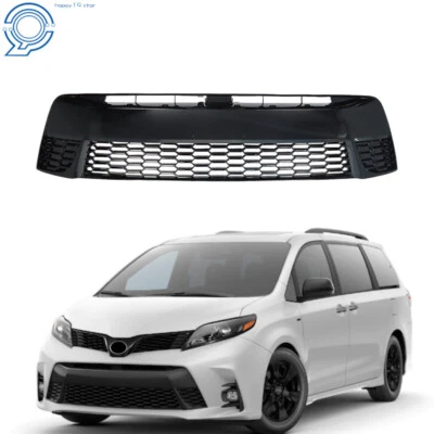Front Bumper Lower Grille Gloss Black TO1036189 For 2018-2020 Toyota Sienna SE Foto 1 de 4