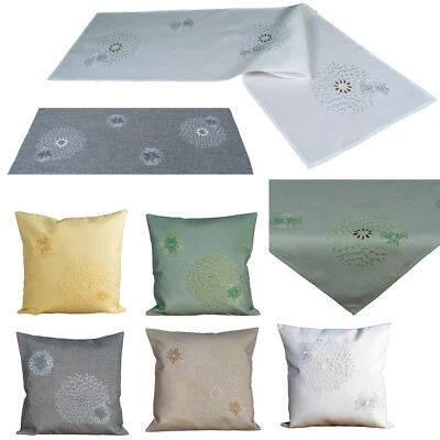 Tischdeko Leinen-Optik Loch Stickerei Tischdecke Tischläufer Deko Kissen Typ887 - Bild 1 von 4