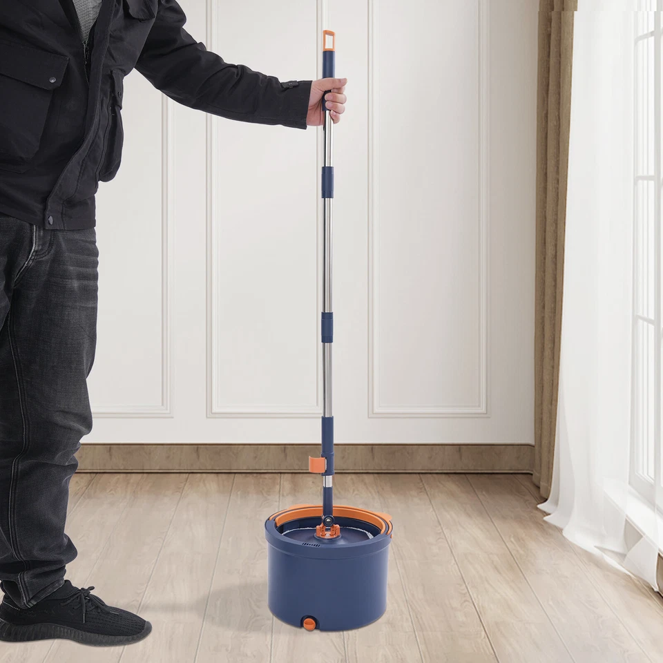 360° Dark Blue Hand Held Square, Triangle Spin Mop for Use - Image 1 of 4