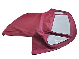 Fits:Mercedes R107 SL 1972-89 Soft Top BURGUNDY On Black Haartz AMERICAN Canvas - Picture 1 of 3