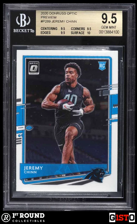 POP 1: Jeremy Chinn BGS 9.5: 2020 Donruss Optic Preview Rookie Gisto #P-289 - Image 1 of 3