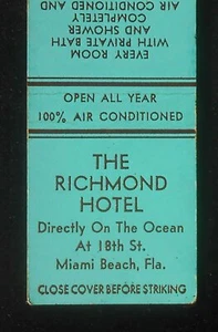 1940s The Richmond Hotel Directly on the Ocean at 18th St. 300 Ft Miami Beach FL - Picture 1 of 1