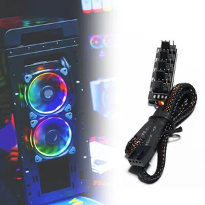 35cm 1 to 5 4-Pin PWM Fan CPU HUB Splitter PC Case Cooler Power Cable Adapter - Foto 1 di 12