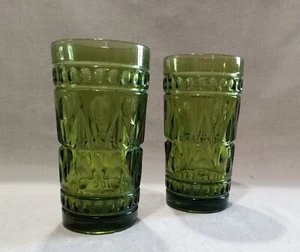 Pair, Vintage, Emerald Juice Glasses - Picture 1 of 4