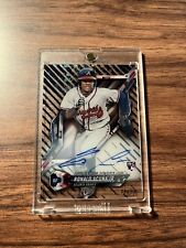 2018 Topps High Tek Ronald Acuna Jr Clear Speckle Rookie RC On Card Auto /50 SSP