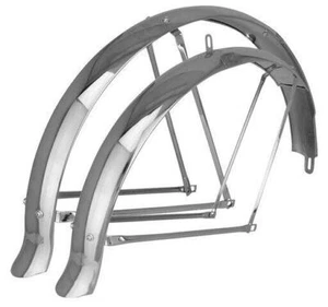 26" Fender Set Flared Standard Balloon 80mm Chrome - Picture 1 of 1