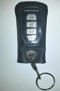 Supple Black Leather Remote Cover w Key-Ring for Compustar 2WG15R-FM Remote - Picture 1 of 6