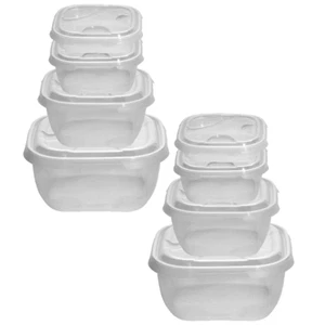 2x 4er Packung Frischhaltedose Aufbewahrungsbehälter Vesperbox Transparent - Bild 1 von 4