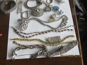 Lotto spille cristallo strass AB floreale art deco vintage spilla gioielli Kramer - Foto 1 di 5