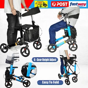 Rollator Walkers with Seat Easy Folding Wheelchair Walking Aid for Adult Elderly - Picture 1 of 15
