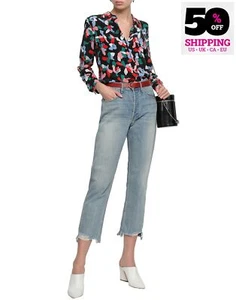 RRP €345 3X1 Boyfriend Jeans W30 Distressed Faded Worn Look Frayed Cuffs - Picture 1 of 5