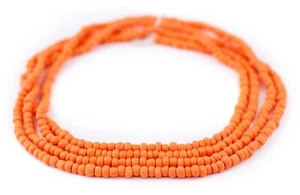 Papaya Orange Matte Glass Seed Beads 4mm 24 Inch Strand - Picture 1 of 4
