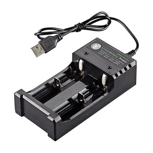 USB Battery Charger 2-Bay for 18650 Universal Compatibility - Picture 1 of 11