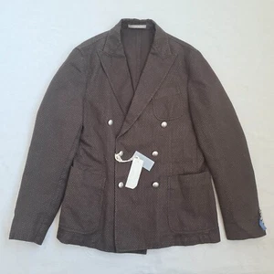 Brandneu mit Etikett Paoloni Leinen Baumwolle Herren zweireihiger Sportmantel Größe 50 Blazer Jacke - Bild 1 von 24