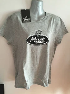 Nueva con etiquetas Camiseta Prenda para Mujer Talla 18 Licencia Oficial Mack Logotipo Gris Marle Mangas Cortas - Imagen 1 de 2