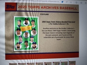 (10) 2023 Topps Archives Baseball  1969 TEAM HISTORY BASEBALL POSTCARDS  PRESELL
