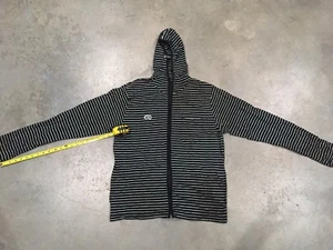 Pre-Owned LRG Cotton Stripe Zip Up Hoodie In Black Sz. L 100% Authentic - Picture 1 of 12