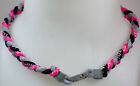 NEW 20" Custom Clasp Braided Sports Pink Black Gray Grey Twist Tornado Necklace