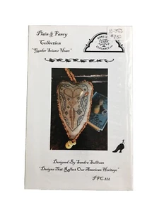 Homespun Elegance Plain & Fancy “Quaker Scissor Heart” Cross Stitch Chart - Picture 1 of 2