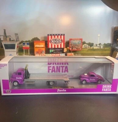 1941 WILLYS COUPE GASSER 1958 DODGE COE FLAT BED TOW TRUCK TRANSPORT SET MIB - Image 1 of 4