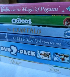 Disney Kids Family Fun DVD ❤️ Bundle Babe Ice Age Frozen Croods Barbie 8x Movies - Imagen 1 de 9
