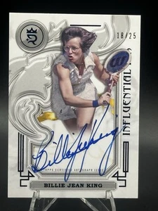 Billie Jean King 2024 Topps Royalty Tenis Azul Sobre Tarjeta Influyente Tinta Automático/25 - Imagen 1 de 2