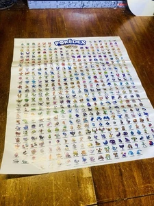Vintage 2007 Pokemon Diamond & Pearl Pokedex Poster 24”x20” Anime Gebraucht - Bild 1 von 10