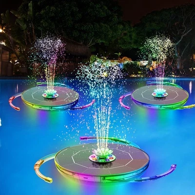 6,5W LED Solar Springbrunnen, Buntes Solar Teichpumpe für Vogelbad,Gartenteich - Bild 1 von 4