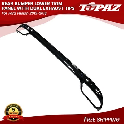 Panel de ajuste inferior del parachoques trasero con puntas de escape dobles para Ford Fusion 2013-2018 Foto 1 de 4