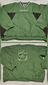 Vintage Michigan State Spartans Green Pullover Jacket Mens XL 58 Sports NCAA - Picture 1 of 21