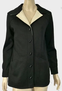 Reto Mid Century 70s Vintage Butte Knit Wool Blazer Jacket Top Pockets L M/L - Picture 1 of 9