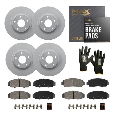 Front & Rear Geomet Brake Rotors + Pads for 2013-2019 Hyundai Santa Fe XL - Image 1 of 4