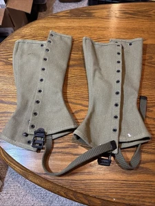 WW2 US Army M-1938 Canvas Leggings Size 2R WWII Era Johnson Stephen Shinkle - Picture 1 of 11