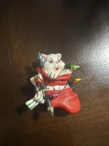 Weihnachten Vintage weiße Perserkatze Anstecknadel - Bild 1 von 2