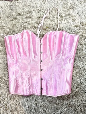 Corsé de encaje rosa gótico glamour cinta bustier sobre busto 3XL Foto 1 de 4