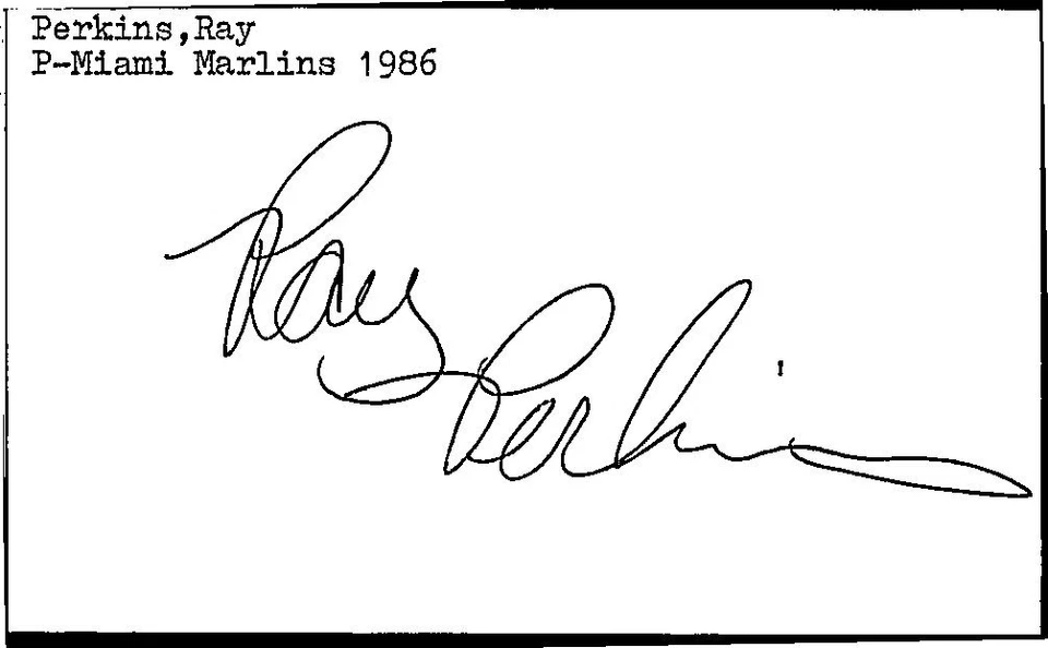 1980's -Ray Perkins- Signed/Autograph/Auto Index Card Houston Astros MLB - Image 1 of 1